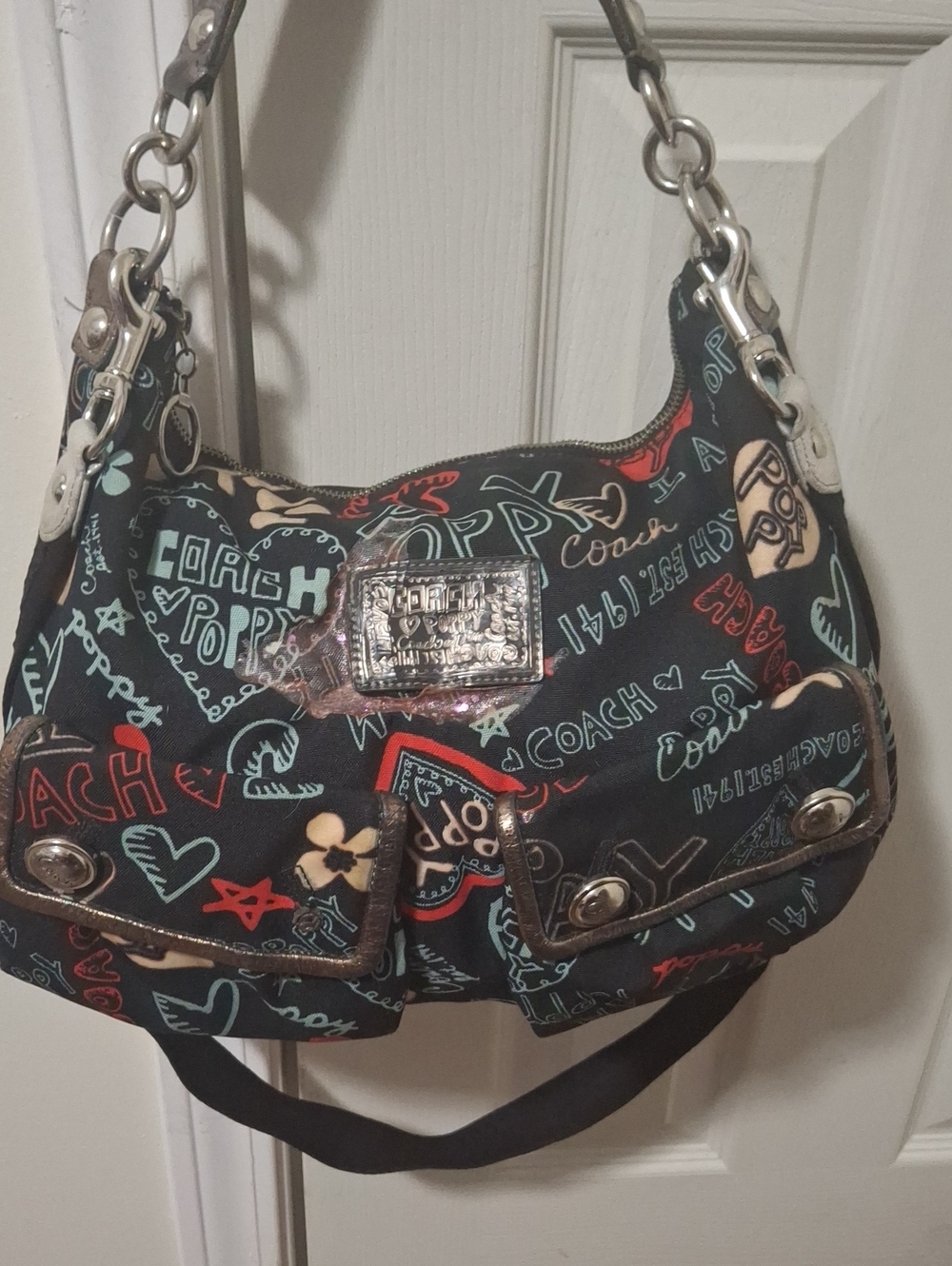 Coach Poppy Black Shoulder Bag with Crossbody Strap- NEEDS LOVE
